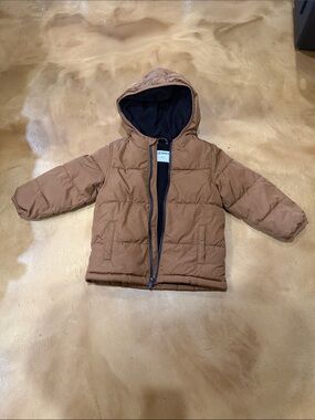Old Navy Tan Hooded Puffer Jacket